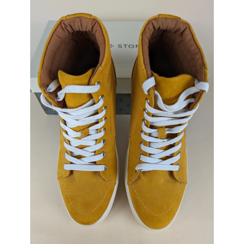 Sun + Stone Jett High Top Sneakers Mens 9.5 M Yellow Canvas Casual Shoes NWB - Picture 5 of 10